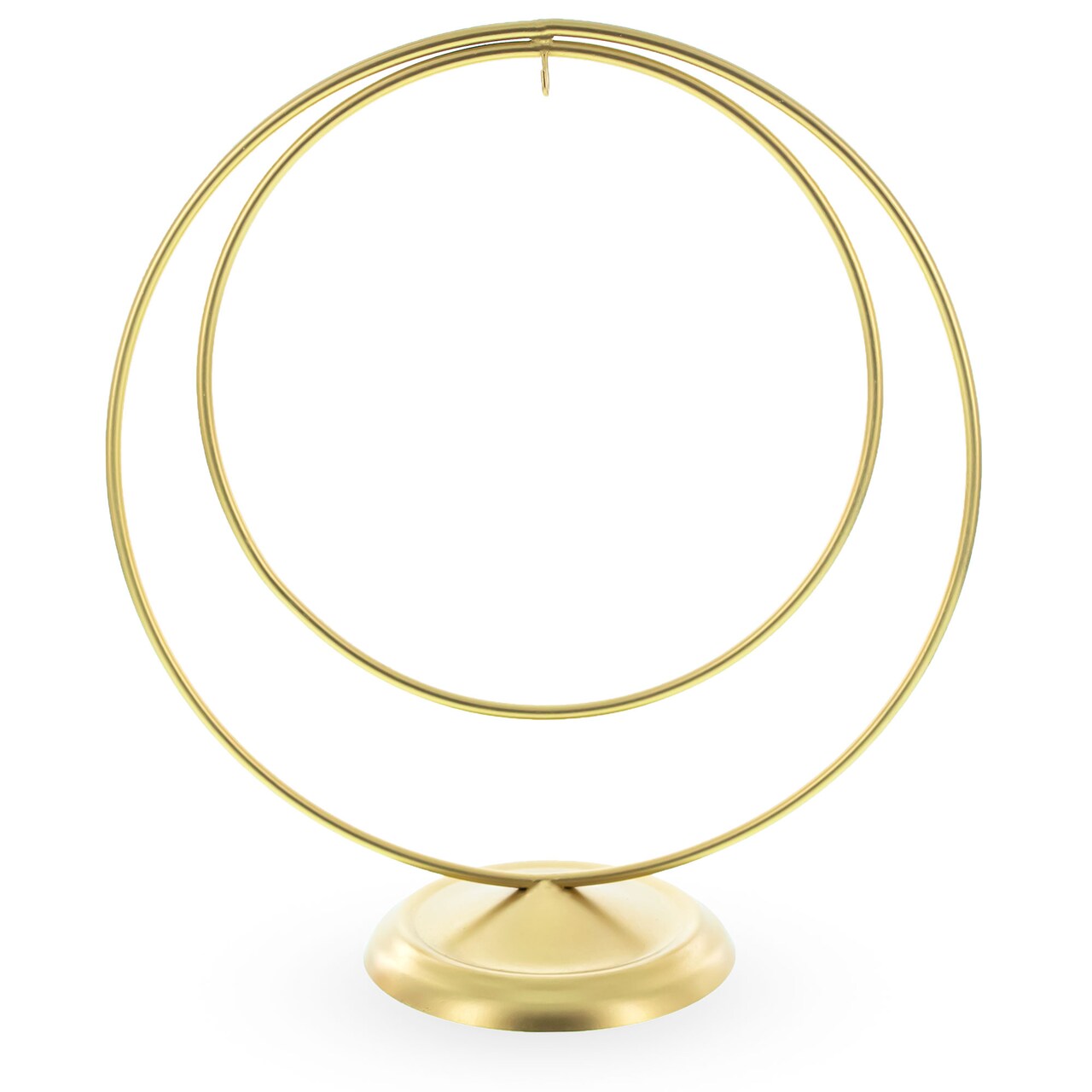 Contemporary Double Circle Gold Metal Ornament Display Stand 8.2 Inches (Poland)